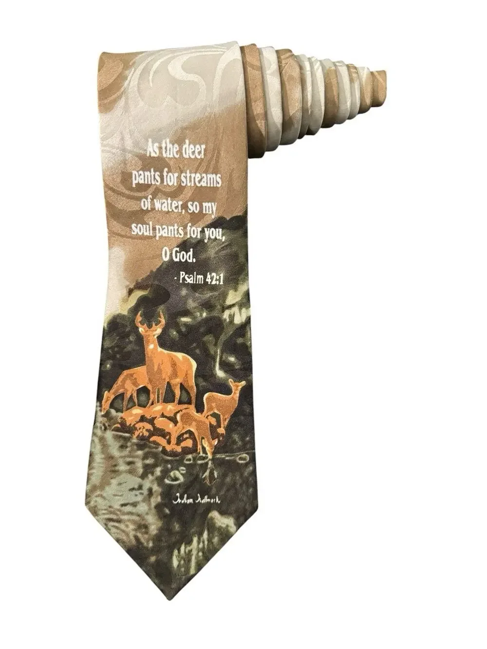 Gospitality Psalm 42:1 Soul Deer Bible Verse Religious Christian Necktie